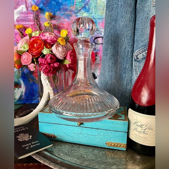 Rare Vintage GUCCI Crystal Decanter Barware Bar Cart Cocktail Party Decor Design - Picture 5 of 6